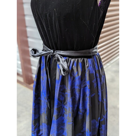 Aidan Mattox Black and Blue Maxi Dress - Picture 11 of 12